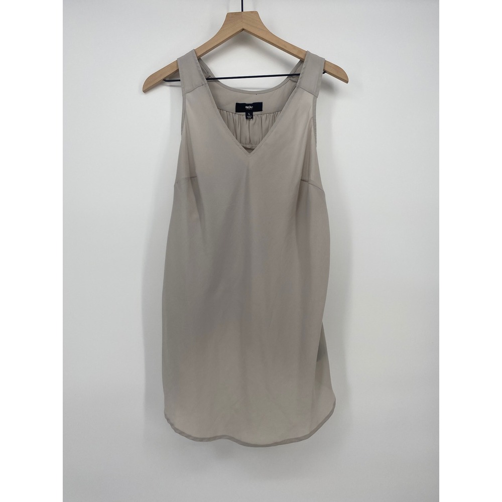 Mossimo Blouse Large Taupe Excellent Sleeveless V-Neck Knotted Back Detail Top